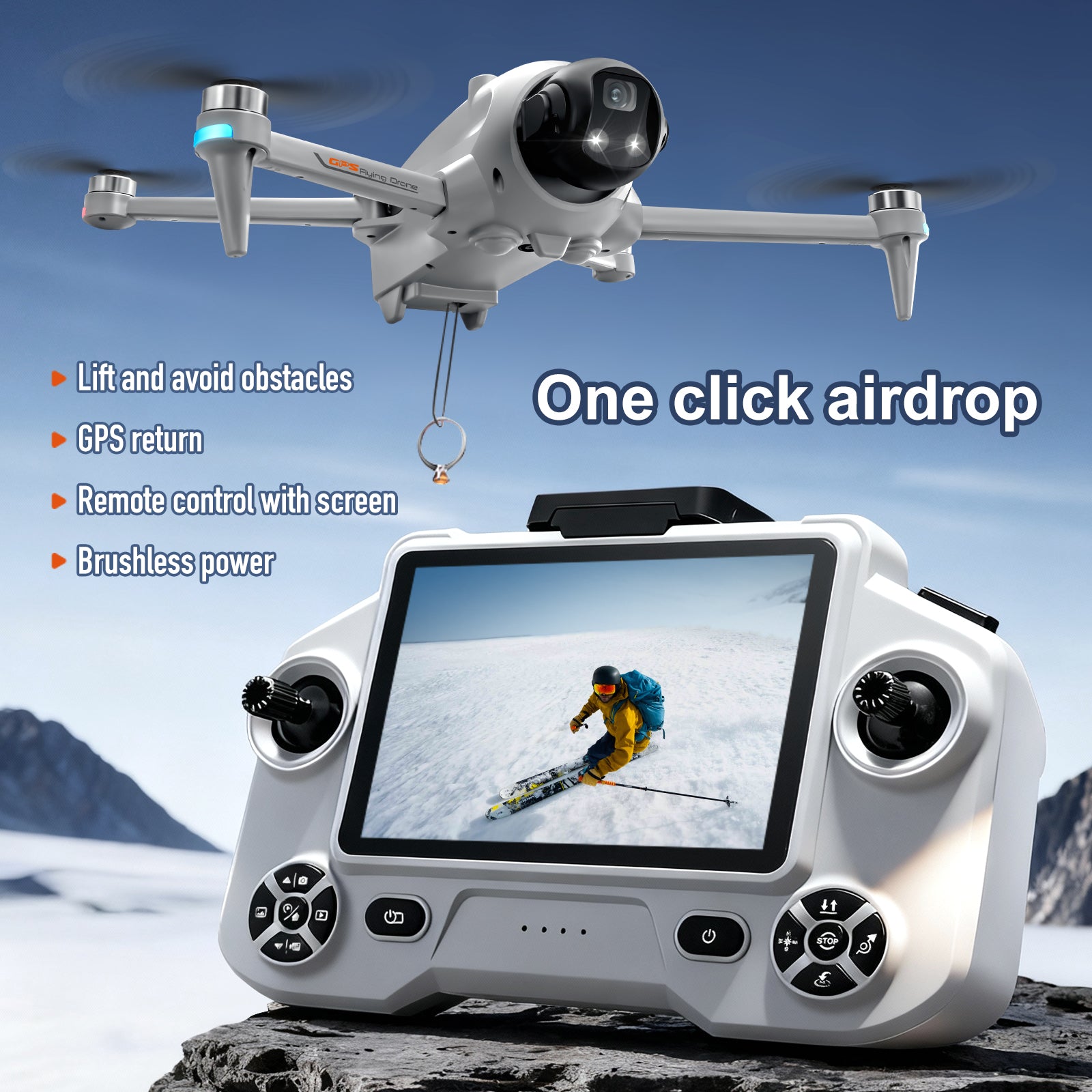 Condor GPS Drone | 4.5" Screen Remote, Brushless Motor, Obstacle Avoidanc, Flagship-Grade Drone.