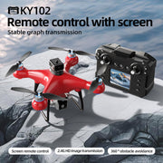 KY102 Drone with HD Dual Camera Screen Controller Stand for Beginners