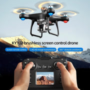 KY102 Drone with HD Dual Camera Screen Controller Stand for Beginners