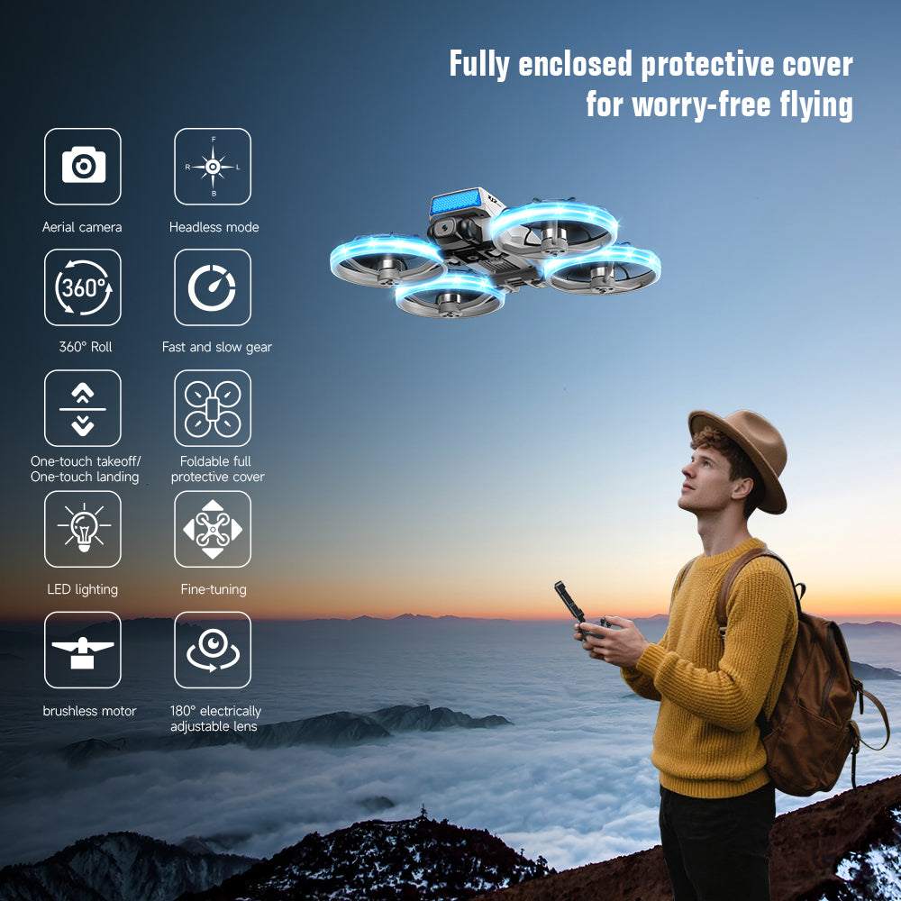 Goldfinch Smart Drone | with Screen Remote Control, Obstacle Avoidance, 2 batteries.