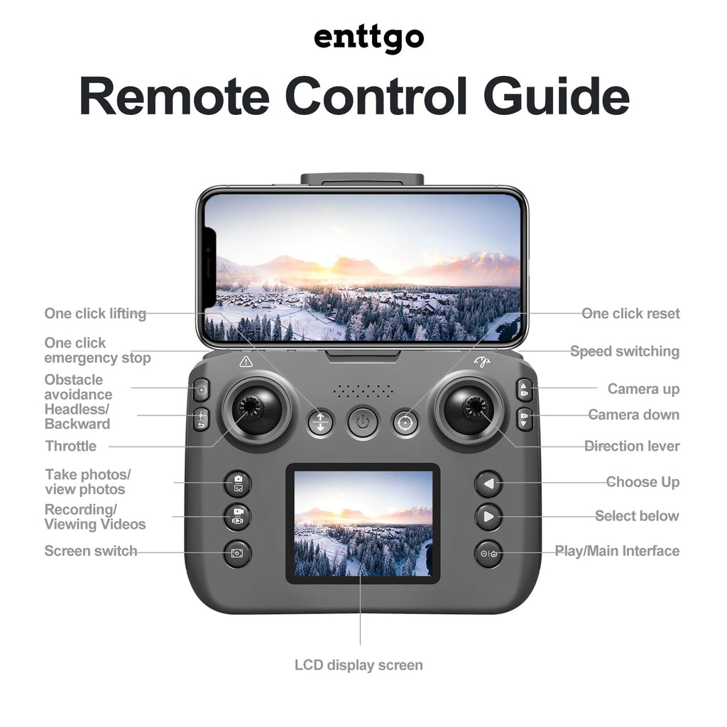 Spirit202 GPS Drone | Screen Remote, Brushless Motor, One Key Take Off & Landing