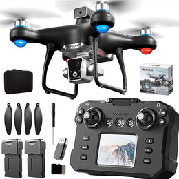 KY102 Drone with HD Dual Camera Screen Controller Stand for Beginners