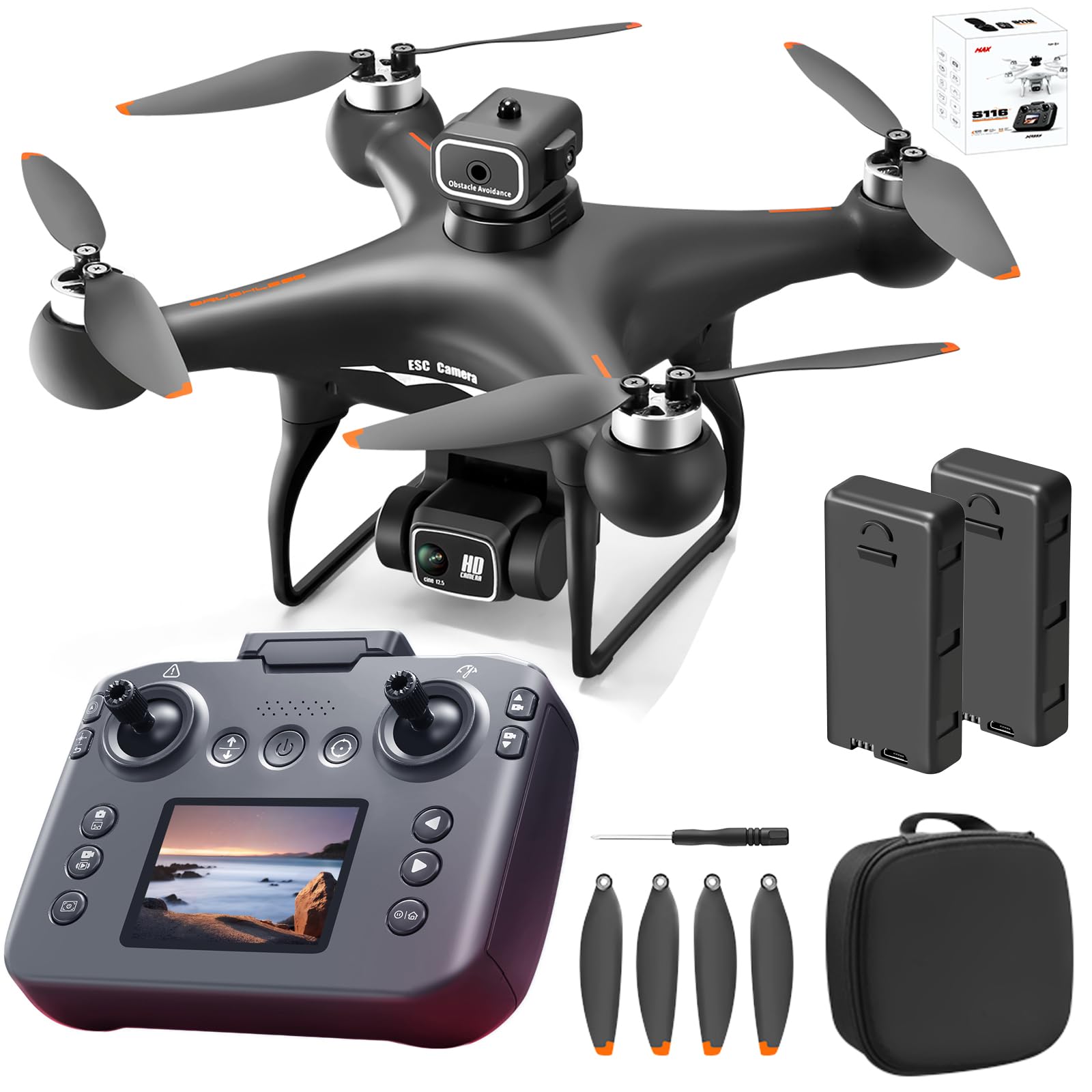 Spirit202 GPS Drone | Screen Remote, Brushless Motor, One Key Take Off & Landing