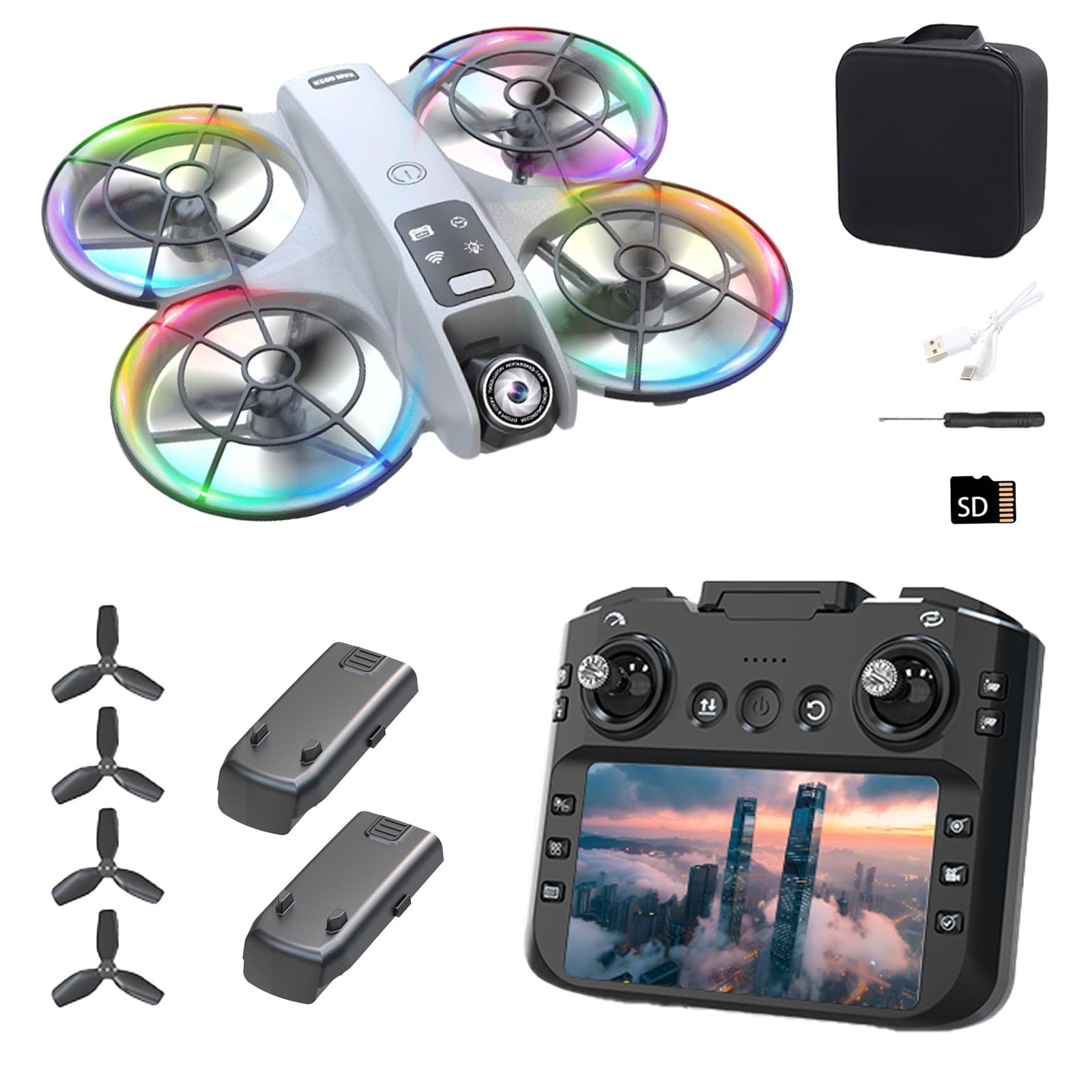 Hawkmoth Big Size Drone | 4.8" Screen Controller, Brushless Motor, Optical Flow Positioning.