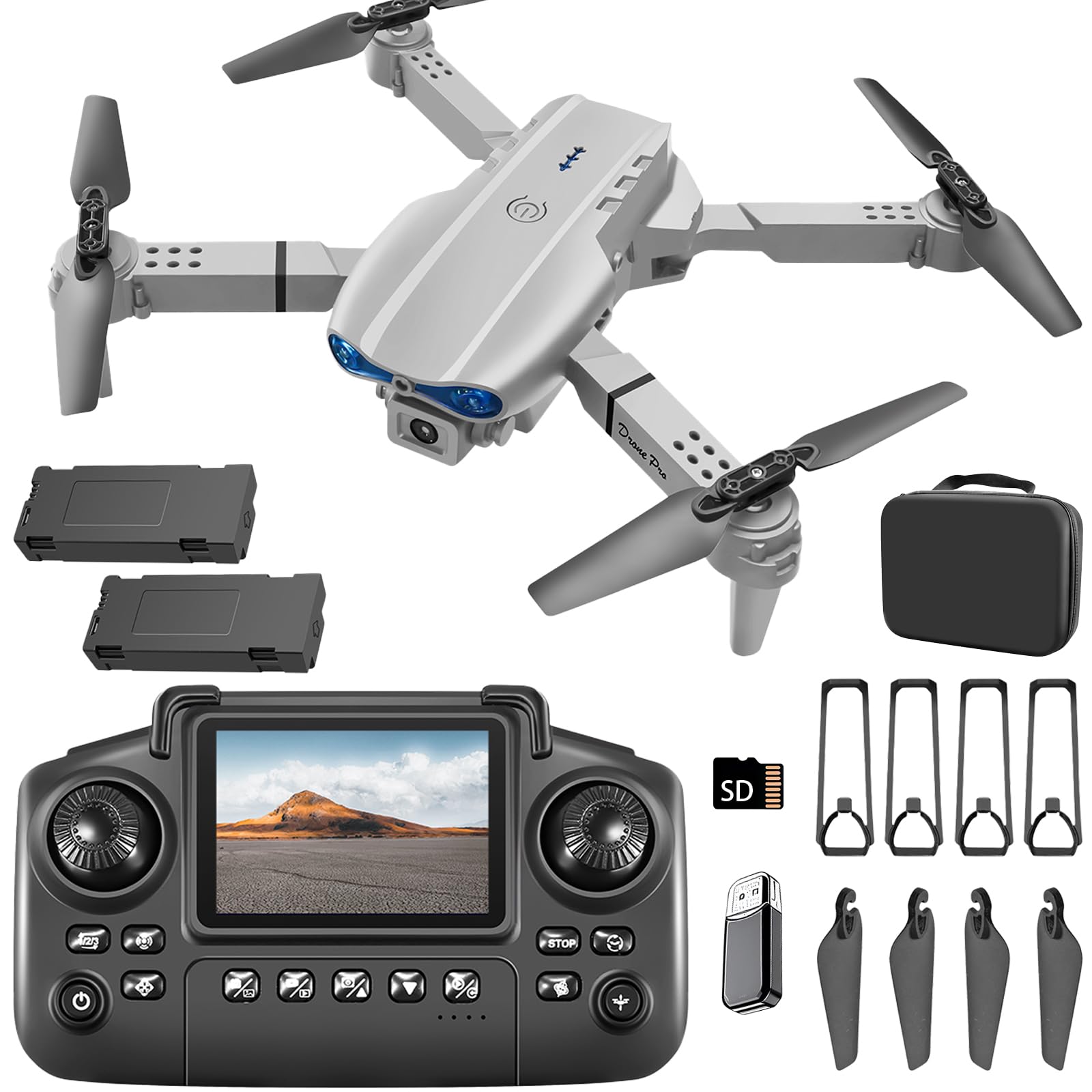 Sparrow99 Foldable Mini Drone | Screen Controller, Waypoint Flight, 360° Flip for Beginners