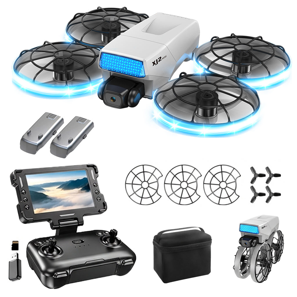 Goldfinch Smart Drone | with Screen Remote Control, Obstacle Avoidance, 2 batteries.